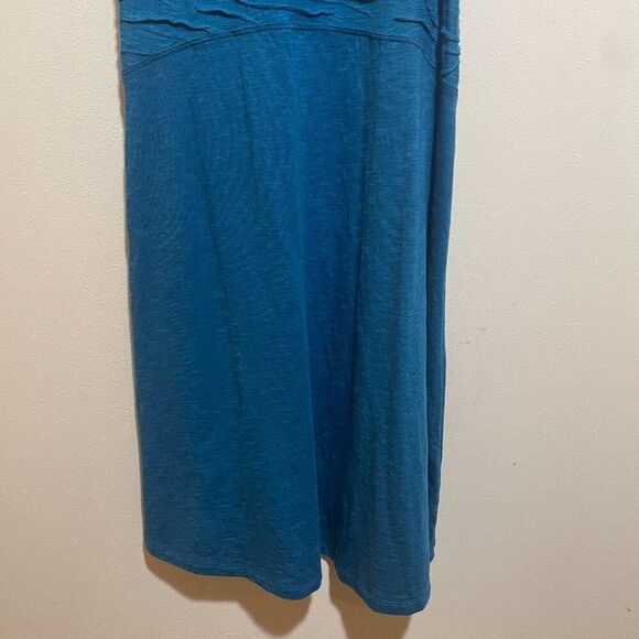 Toad&Co Size S Sambasol Dress Blue Textured Organic Cotton Strappy Sleeveless - Picture 6 of 11
